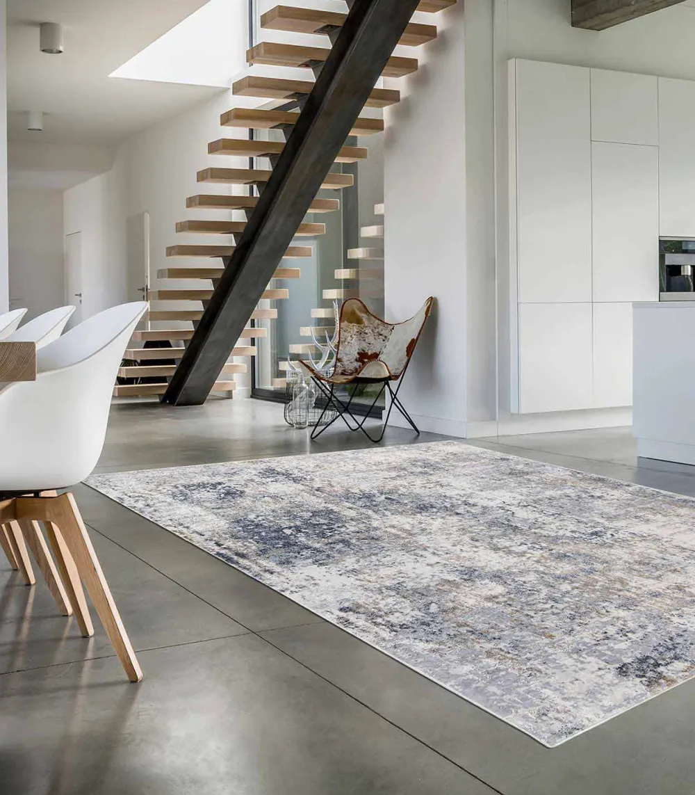 Viadurini Carpets Teppiche-Design Beige Teppich mit Zeichnung in Viskose und Polyester - Okzitanien