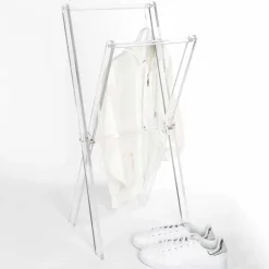 Viadurini Bathroom Badetuchhalter-Design Boden Handtuchhalter aus transparentem Plexiglas oder mit Holz - Stendio