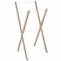 Viadurini Bathroom Badetuchhalter-Design Boden Handtuchhalter aus transparentem Plexiglas oder mit Holz - Stendio