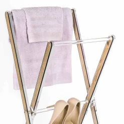 Viadurini Bathroom Badetuchhalter-Design Boden Handtuchhalter aus transparentem Plexiglas oder mit Holz - Stendio