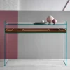 Viadurini Living Konsolentisch Flur-Design Consolle aus extraklarem Glas mit Tablett Made in Italy - Imperativo