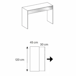 Viadurini Living Konsolentisch Flur-Design Consolle Schreibtisch aus Rauchglas mit Schubladen Made in Italy - Mantra