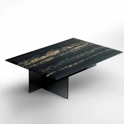 Viadurini Living Moderne Couchtische-Design Couchtisch aus Marmor mit Glasboden Made in Italy - Molino