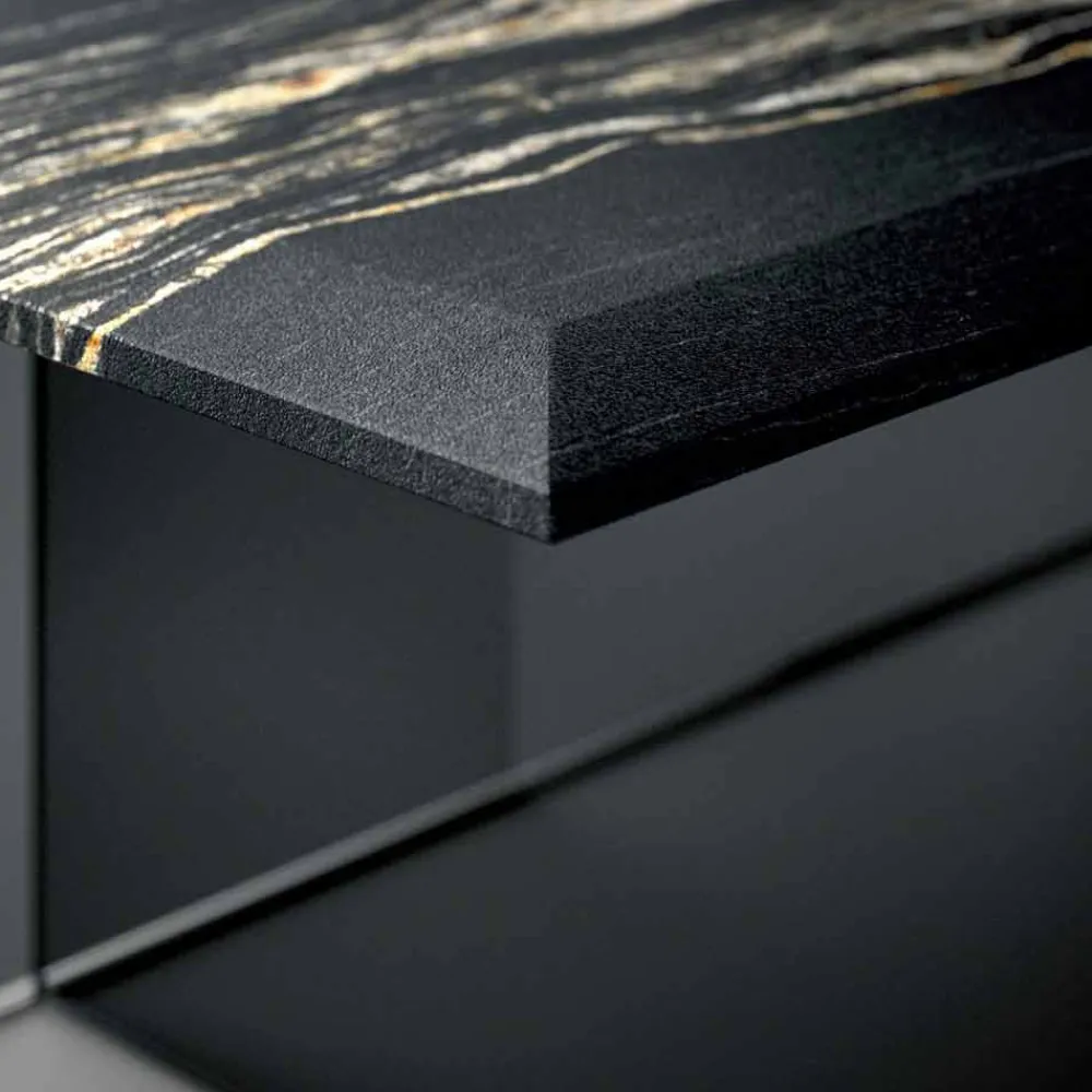 Viadurini Living Moderne Couchtische-Design Couchtisch aus Marmor mit Glasboden Made in Italy - Molino