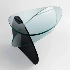 Viadurini Living Moderne Couchtische-Design Couchtisch aus transparentem, geräuchertem und geätztem Glas Made in Italy - Tac Tac