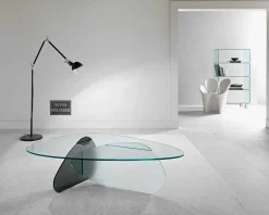 Viadurini Living Moderne Couchtische-Design Couchtisch aus transparentem, geräuchertem und geätztem Glas Made in Italy - Tac Tac