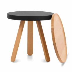 Viadurini Living Moderne Couchtische-Design Couchtisch mit runder Platte und Beinen aus massivem Holz - Salerno