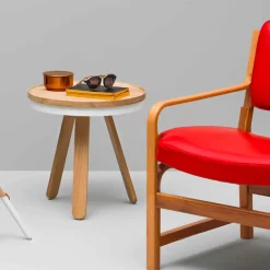 Viadurini Living Moderne Couchtische-Design Couchtisch mit runder Platte und Beinen aus massivem Holz - Salerno