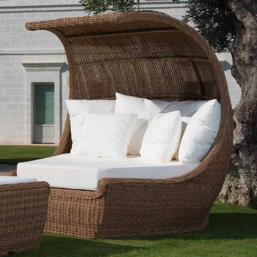 Viadurini in the Garden Gartensofas-Design Daybed aus luxuriösem gewebtem synthetischem Rattan - Yves