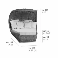 Viadurini in the Garden Gartensofas-Design Daybed aus luxuriösem gewebtem synthetischem Rattan - Yves