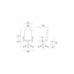 Viadurini Living Bürosessel-Design directional Bürosessel aus Kunstleder in Italien hergestellt Gemma