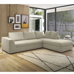 Viadurini Italian Sofas Moderne Schlafsofas-Design Eckschlafsofa aus beige Stoff Made in Italy - Ortensia