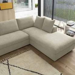 Viadurini Italian Sofas Moderne Schlafsofas-Design Eckschlafsofa aus beige Stoff Made in Italy - Ortensia