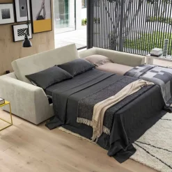 Viadurini Italian Sofas Moderne Schlafsofas-Design Eckschlafsofa aus beige Stoff Made in Italy - Ortensia