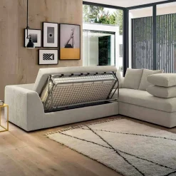Viadurini Italian Sofas Moderne Schlafsofas-Design Eckschlafsofa aus beige Stoff Made in Italy - Ortensia