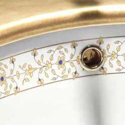 Viadurini Bathroom Waschbecken Aus Fire Clay-Design Einbauwaschbecken Barock aus Fire Clay made in Italy, Egeo