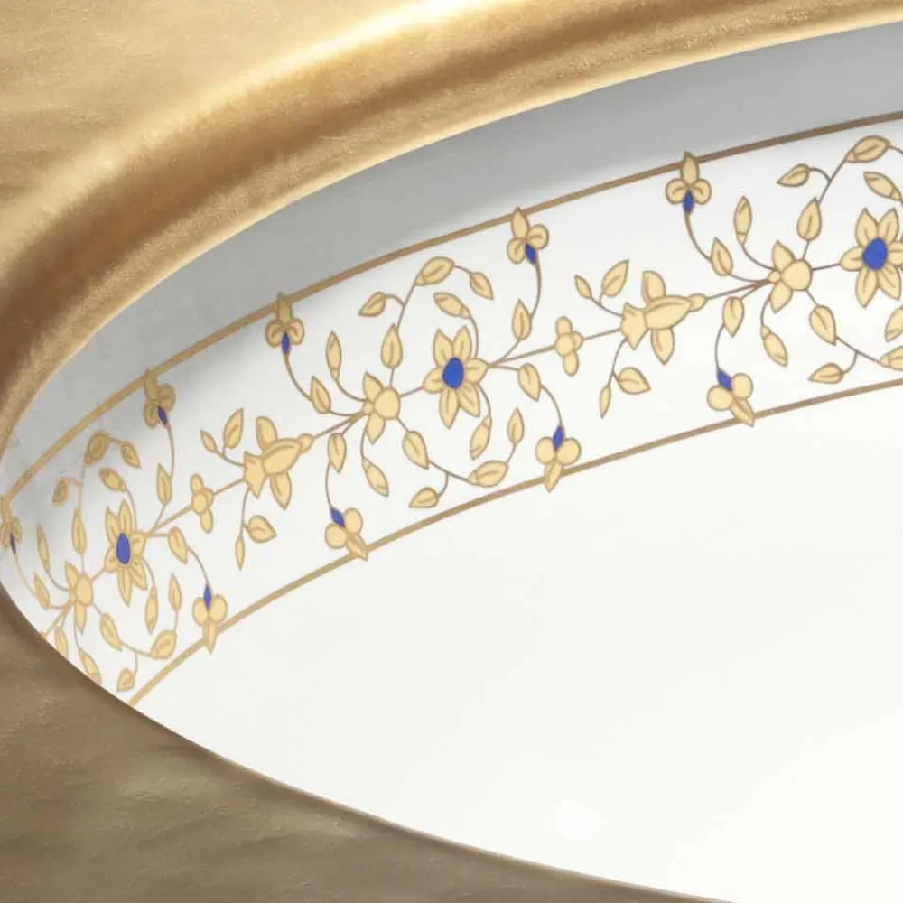 Viadurini Bathroom Waschbecken Aus Fire Clay-Design Einbauwaschbecken Barock aus Fire Clay made in Italy, Egeo