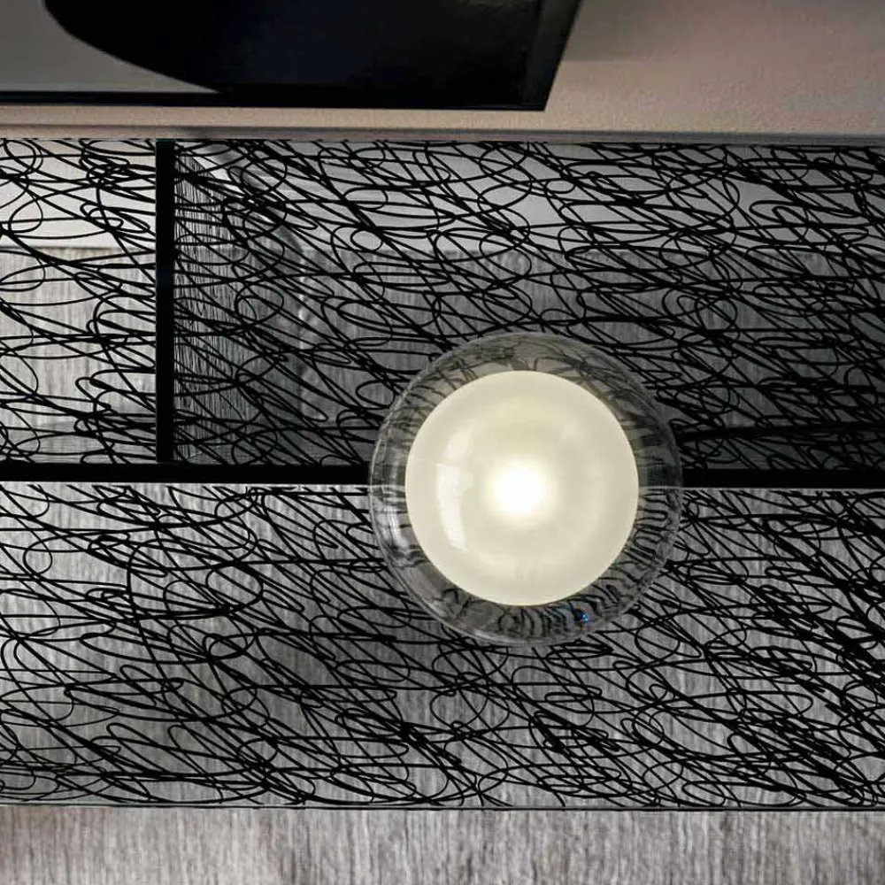 Viadurini Living Konsolentisch Flur-Design Entrance Consolle aus dekoriertem extraklarem Glas Made in Italy - Sestola