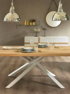 Viadurini Living Esstische-Design Esstisch aus Holz und Metall Made in Italy - Skipper