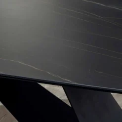 Viadurini Living Esstische-Design Esstisch aus Keramik Portoro-Effekt und Metall matt - Falcon