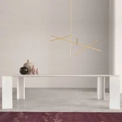 Viadurini Living Esstische Nach Mass|Esstische-Design Esstisch aus weißem Marmor Namibia, 210x110 cm – Monastero