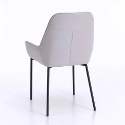 Viadurini Living Moderne Stühle-Design Esszimmerstuhl aus Mikrofaser und Black Metal, 4 Stück - Cracco