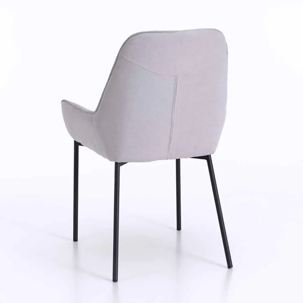 Viadurini Living Moderne Stühle-Design Esszimmerstuhl aus Mikrofaser und Black Metal, 4 Stück - Cracco