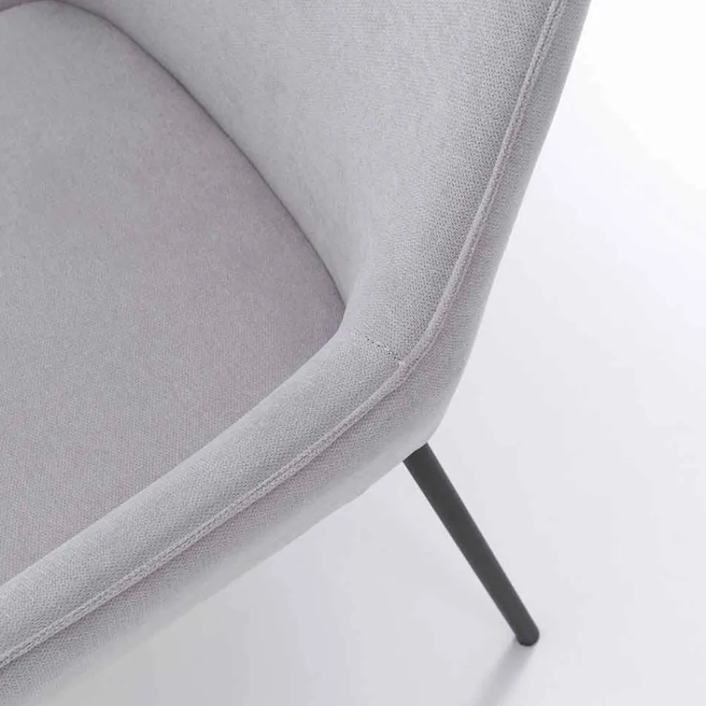 Viadurini Living Moderne Stühle-Design Esszimmerstuhl aus Mikrofaser und Black Metal, 4 Stück - Cracco