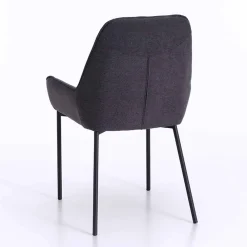 Viadurini Living Moderne Stühle-Design Esszimmerstuhl aus Mikrofaser und Black Metal, 4 Stück - Cracco