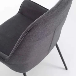 Viadurini Living Moderne Stühle-Design Esszimmerstuhl aus Mikrofaser und Black Metal, 4 Stück - Cracco