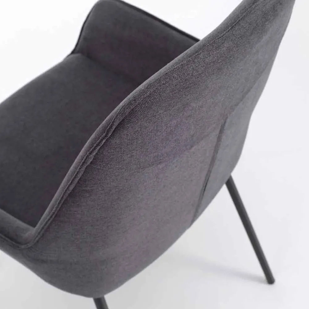 Viadurini Living Moderne Stühle-Design Esszimmerstuhl aus Mikrofaser und Black Metal, 4 Stück - Cracco