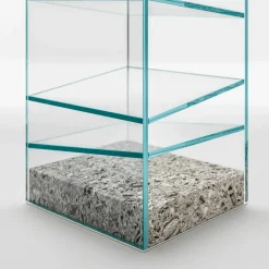 Viadurini Living Moderne Design Bücherregale-Design Floor Bücherregal aus Glas mit Stahlsockel Made in Italy - Biba