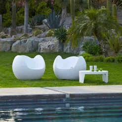 SLIDE Sessel Kunststoff|Moderne Sessel-Design Garten / Indoor Schaukelstuhl Blos, made in Italy