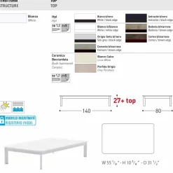 Varaschin Garten Beistelltisch-Design Garten-Couchtisch aus lackiertem Aluminium System