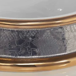 Viadurini Bathroom Waschbecken Aus Fire Clay-Design Halbeinbauwaschbecken aus fire clay handgemacht in Italien, Manilo