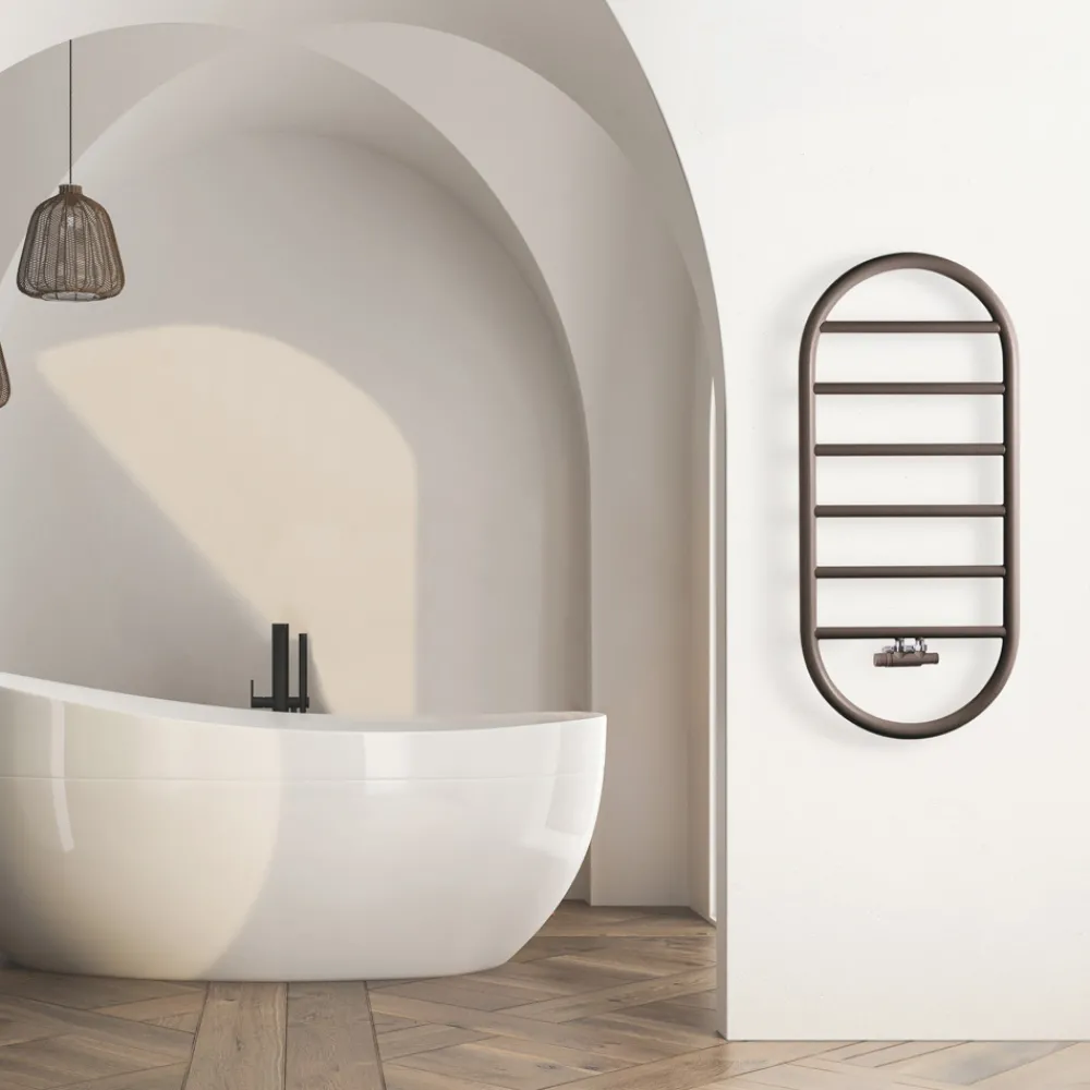 Scirocco H Handtuchheizkörper Wasser-Design Handtuchwärmer "All Round Bubble" aus Stahl Made in Italy - Smooth