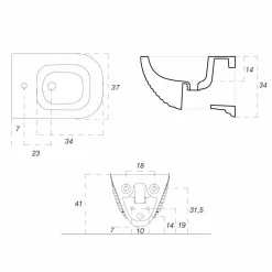 Viadurini Bathroom Bidet-Design Hängebidet aus Keramik Made in Italy Trabia