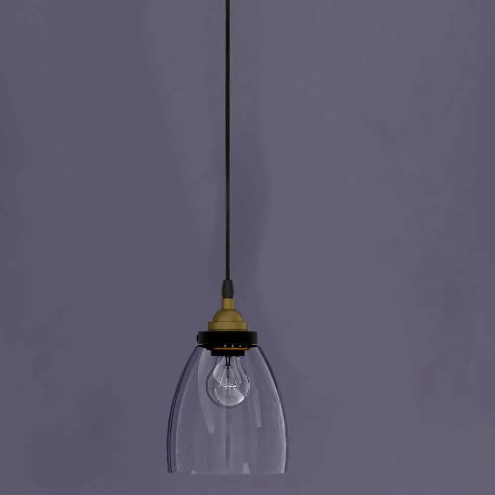 Viadurini Lighting Moderne Pendelleuchten-Design Hängelampe aus Metall und transparentem Glas Made in Italy - Clizia