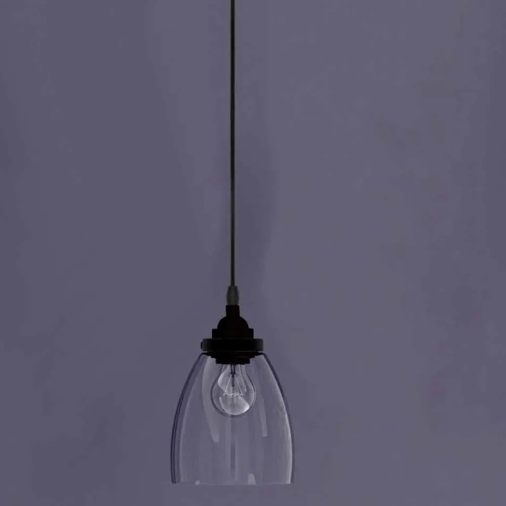 Viadurini Lighting Moderne Pendelleuchten-Design Hängelampe aus Metall und transparentem Glas Made in Italy - Clizia