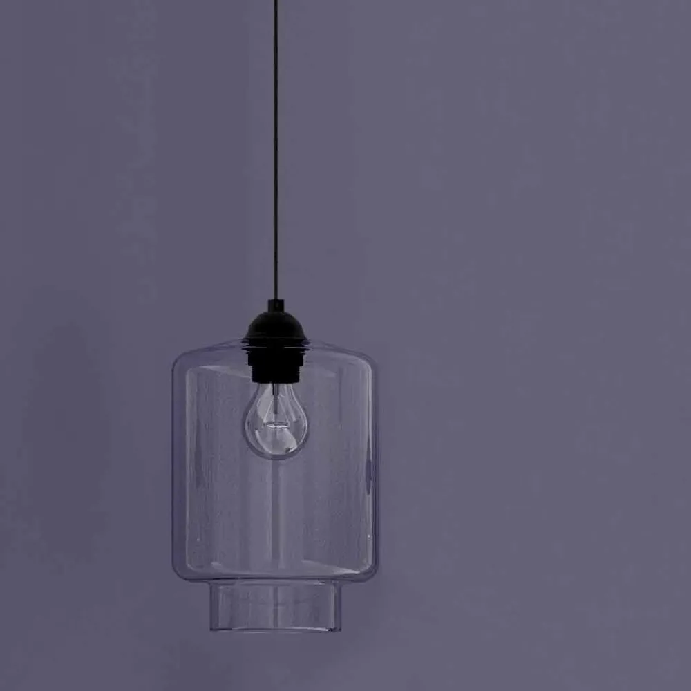 Viadurini Lighting Moderne Pendelleuchten-Design Hängelampe aus Metall und transparentem Glas Made in Italy - Clizia