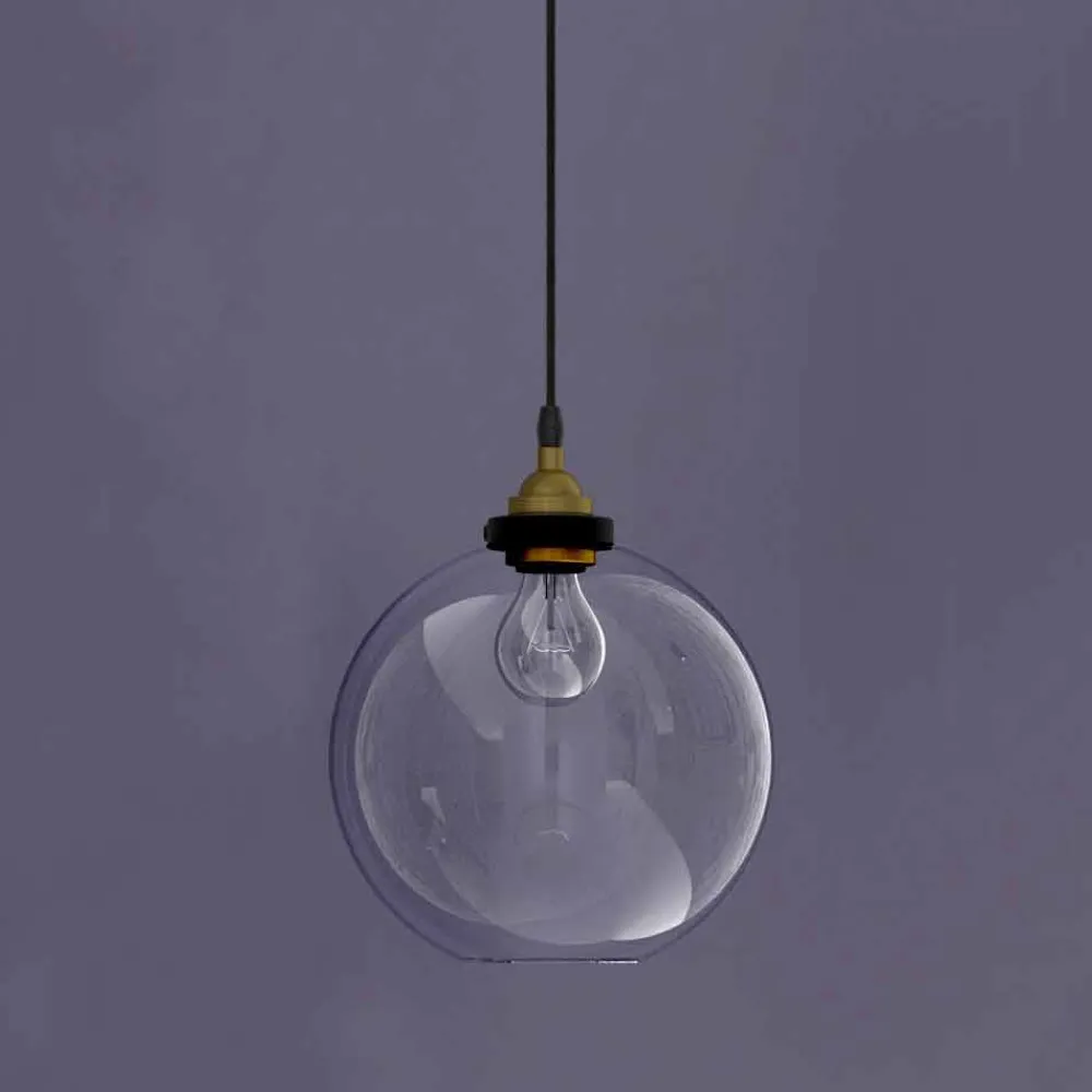 Viadurini Lighting Moderne Pendelleuchten-Design Hängelampe aus Metall und transparentem Glas Made in Italy - Clizia