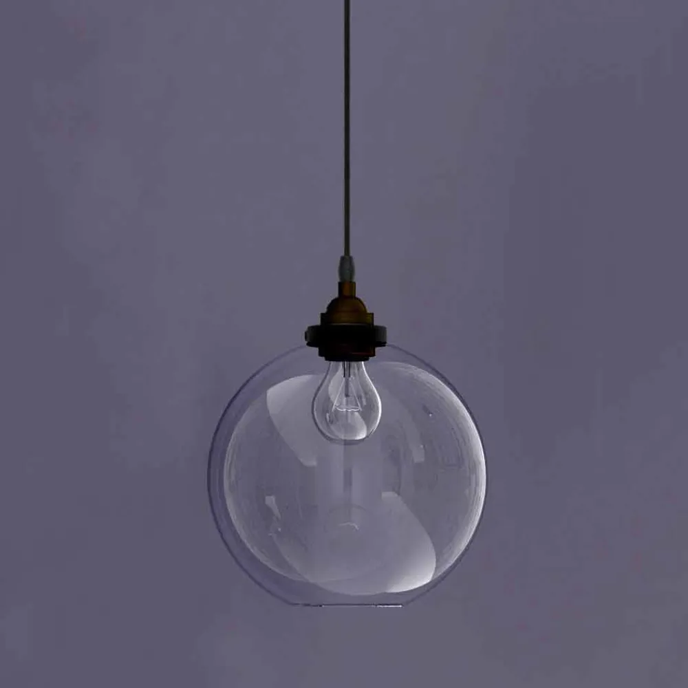 Viadurini Lighting Moderne Pendelleuchten-Design Hängelampe aus Metall und transparentem Glas Made in Italy - Clizia