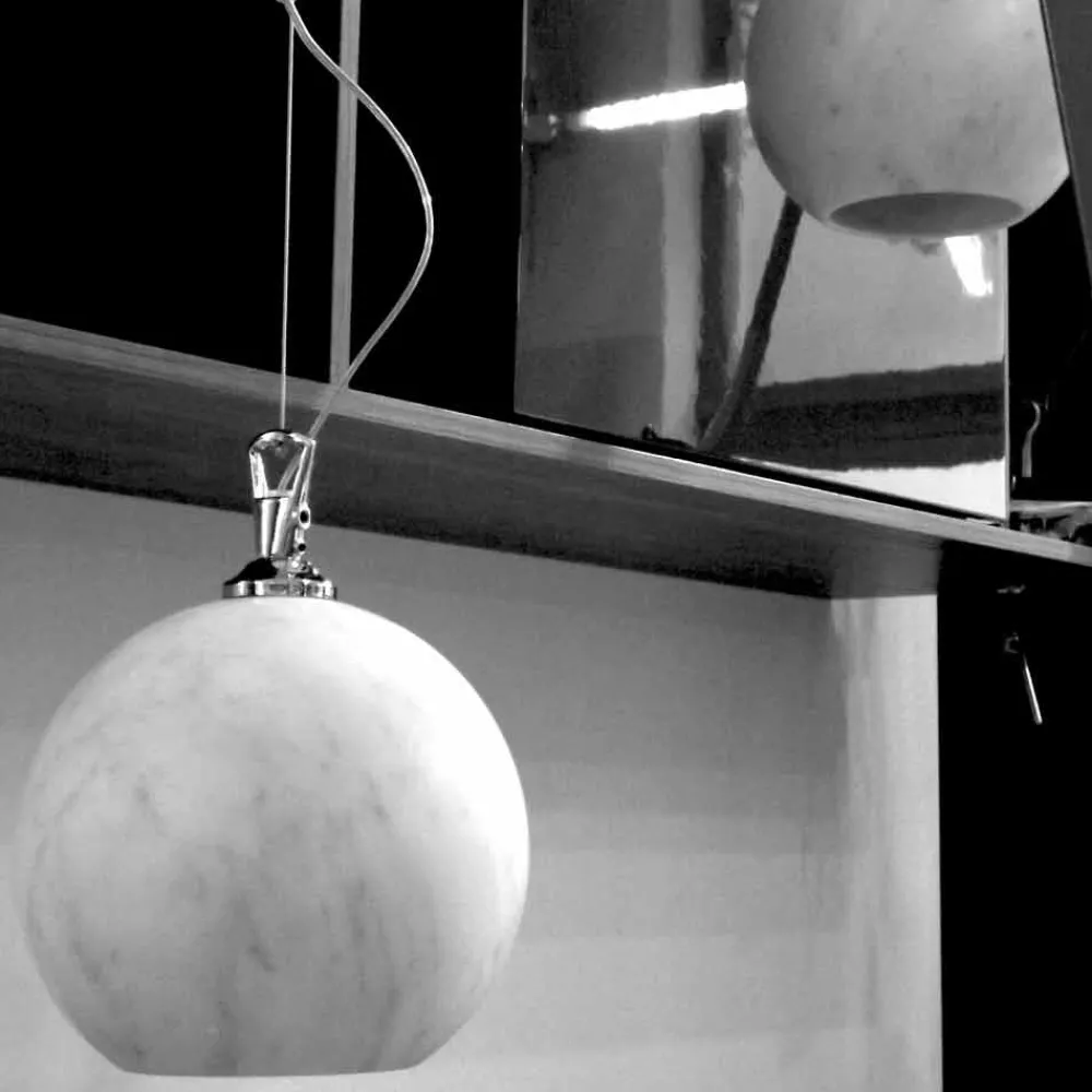 Viadurini Lighting Designer Pendelleuchten-Design Hängelampe aus weißem Carrara-Marmor Made in Italy - Panda