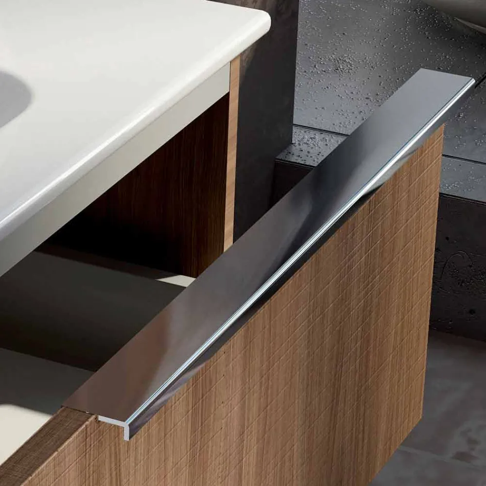 Viadurini Bathroom Badmöbel Hängend-Design Hängende Badezimmerkomposition aus Ecowood made in Italy, Cesena