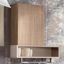 Viadurini Bathroom Badmöbel Hängend-Design Hängende Badezimmerkomposition aus Ecowood made in Italy, Cesena