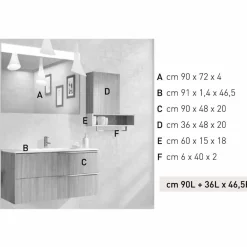 Viadurini Bathroom Badmöbel Hängend-Design Hängende Badezimmerkomposition aus Ecowood made in Italy, Cesena