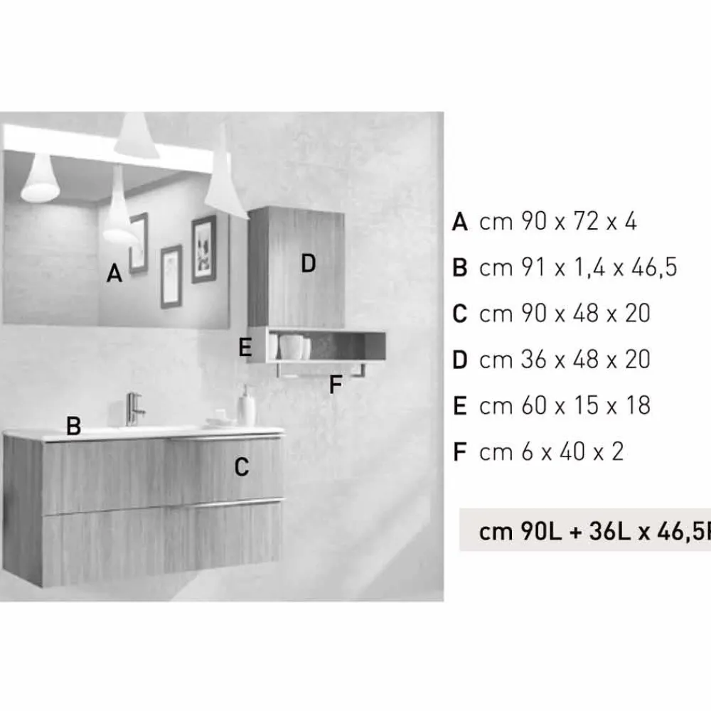 Viadurini Bathroom Badmöbel Hängend-Design Hängende Badezimmerkomposition aus Ecowood made in Italy, Cesena