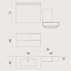 Viadurini Bathroom Badmöbel Hängend-Design Hängende Badezimmerkomposition aus Ecowood made in Italy, Cesena