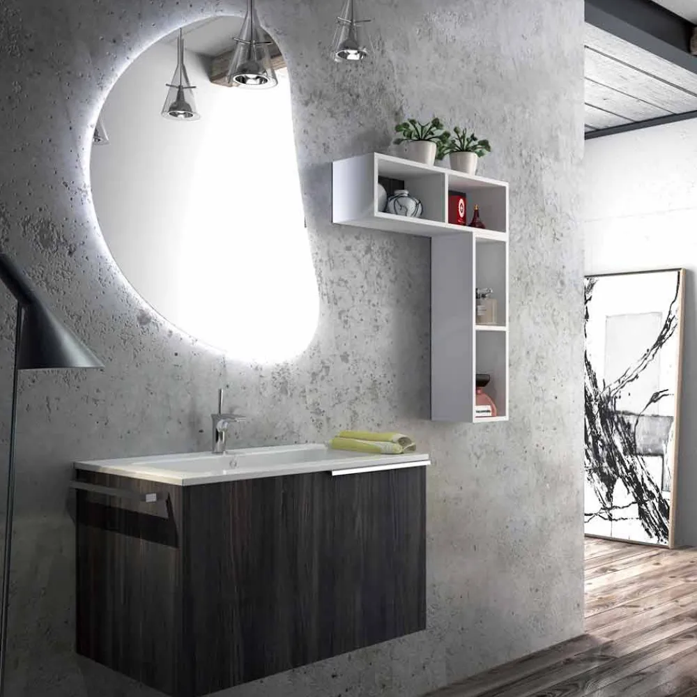 Viadurini Bathroom Badmöbel Hängend-Design Hängende Badezimmerkomposition made in Italy, Triest