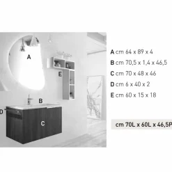 Viadurini Bathroom Badmöbel Hängend-Design Hängende Badezimmerkomposition made in Italy, Triest